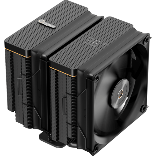 Кулер для процессора/ CPU Cooler Ocypus Iota A62 BK (260W, 4-pin PWM, LED temp., 158mm, Al/Cu, 6x6mm, 2x120mm, 77CFM, 29dBA, 2000RPM, S: 1851/1700/1200/115X, AM5/AM4, black)
