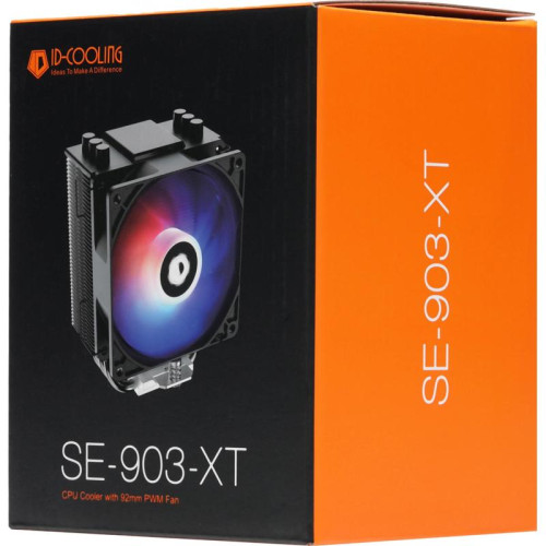 Кулер ID-Cooling SE-903-XT RGB Soc-AM5/AM4/1200/1700/1851 черный 4-pin 14-26dB Al+Cu 130W 650gr Ret [SE-903-XT]