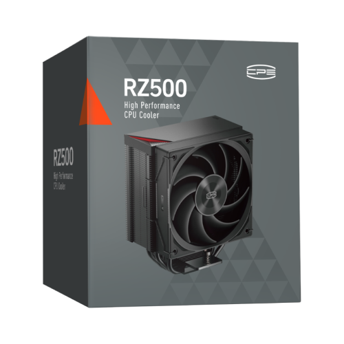 Кулер для процессора/ PCCooler RZ500 BK (250W, 4-pin PWM, 155mm, Al/Cu, 5x6mm, 1x120mm, 86.73CFM, 32dBA, 2200RPM, S: 1851/1700/1200/115X, AM5/AM4, black)