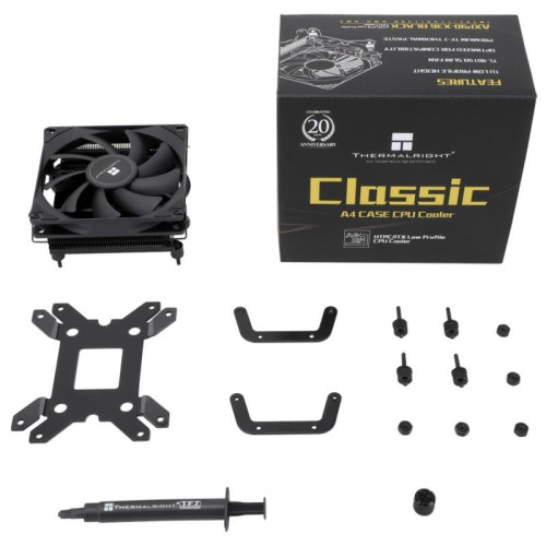 Кулер для процессора/ CPU Cooler Thermalright AXP-90 X36 Black (4-pin PWM, 21mm, Ni/Cu, 4x6mm, 1x92mm, 42.58CFM, 22.4dBA, 2700RPM, S: 1851/1700/1200/115X, AM5/AM4, black)