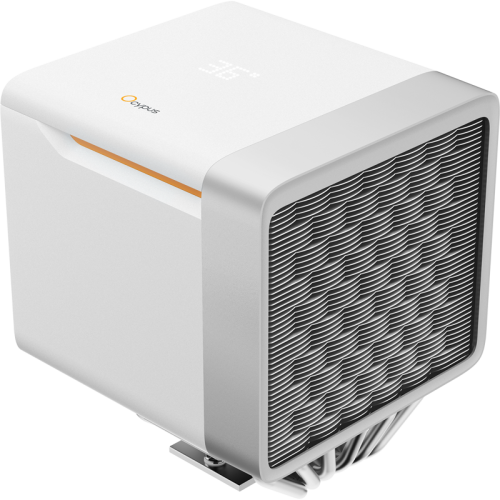 Кулер для процессора/ CPU Cooler Ocypus Delta A62 EX WH Digital (250W, 4-pin PWM, LED temp., 160mm, Al/Cu, 6x6mm, 2x120mm, 70CFM, 31dBA, 1800RPM, S: 1851/1700/1200/115X, AM5/AM4, white)