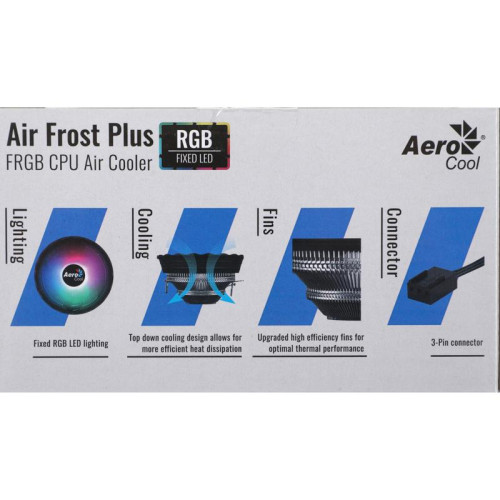 Кулер Aerocool Air Frost Plus RGB Soc-AM5/AM4/1200/1700/1851 черный 3-pin 24dB Al 110W 360gr Ret (AIR FROST PLUS FRGB 3P) [AIR FROST PLUS FRGB 3P]