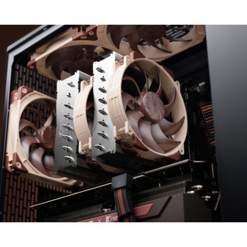 Кулер для процессора/ CPU Cooler Noctua NH-D15 G2 HBC (228W, 4-pin PWM, 168mm, Al/Cu, 8x6mm, 2x140mm, 91.5CFM, 24.8dBA, 1500RPM, S: 1851/1700/1200/115X, AM5/AM4, Beige/Brown)
