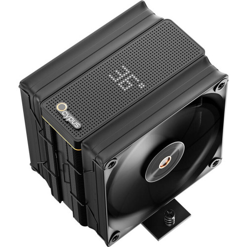 Кулер для процессора/ CPU Cooler Ocypus Iota A40 BK Dual Fan (220W, 4-pin PWM, LED temp., 156.7mm, Al/Cu, 4x6mm, 2x120mm, 77CFM, 29dBA, 2000RPM, S: 1851/1700/1200/115X, AM5/AM4, black)