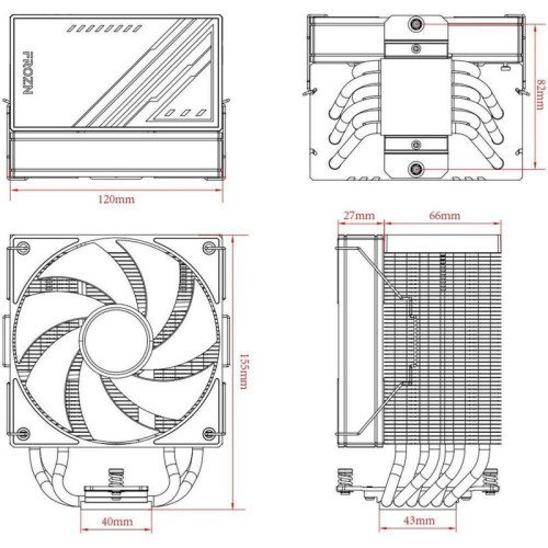 Вентилятор для процессора ID-Cooling Вентилятор Cooler ID-Cooling FROZN A610 ARGB WHITE 250W/ Intel 1700, 12*, 115*, AMD AM5, AM4/ Screws