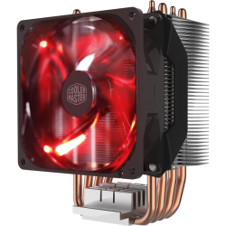 Кулер для процессора/ Cooler Master Hyper H410R (100W, 4-pin, 136mm, tower, Al/Cu, red LED, fans: 1x92mm/34.1CFM/29dBA/2000rpm, 1700/1200/115x/AM4/AM5)