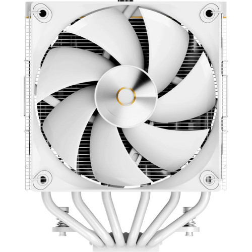 Кулер для процессора/ CPU Cooler Ocypus Iota A62 WH (260W, 4-pin PWM, LED temp., 158mm, Al/Cu, 6x6mm, 2x120mm, 77CFM, 29dBA, 2000RPM, S: 1851/1700/1200/115X, AM5/AM4, white)