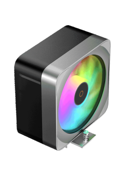 Кулер для процессора/ CPU Cooler Ocypus Delta A40 EX BK ARGB (200W, 4-pin PWM, 157mm, Al/Cu, 4x6mm, ARGB, 1x120mm, 60CFM, 31dBA, 1600RPM, S: 1851/1700/1200/115X, AM5/AM4, black)