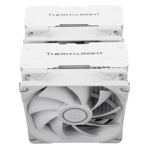 Кулер для процессора/ Thermalright Peerless Assassin 120 White (4-pin PWM, 157mm, Ni/Cu, 6x6mm, 2x120mm, 66.17CFM, 25.6dBA, 1550RPM, S: 2011, -3, 2066, 1200, 1700, 1851, 115x, AM4, AM5, white)