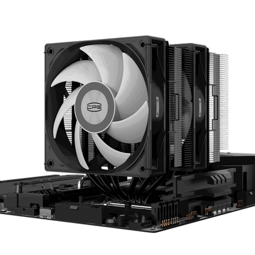 Кулер для процессора/ CPU Cooler PCCooler RT620 ARGB BK (250W, 4-pin PWM, 157mm, Al/Cu, 6x6mm, 2x120mm, 73.32CFM, 34.9dBA, 2200RPM, S: 1851/1700/1200/115X, AM5/AM4, black)