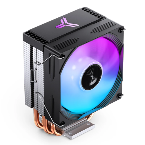 Кулер для процессора/ CPU Cooler JONSBO CR-1300 EVO (160W, 4-pin PWM, 128mm, Al/Cu, 4x6mm, FRGB, 1x90mm, 42CFM, 28.2dBA, 2000RPM, S: 1700/1200/115X, AM5/AM4, Black)