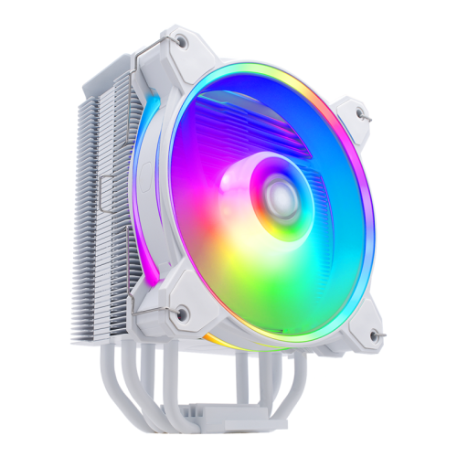 Кулер для процессора/ Cooler Master Hyper 212 Halo White (150W, 4-pin, 154mm, tower, Al/Cu, fans: 1x120mm/51.88CFM/27dBA/2050rpm, White, 1700/1200/115x/AM4/AM5)