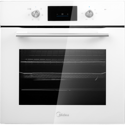 Встраиваемый духовой шкаф Midea/ MDK/Встраиваемый духовой шкаф Midea, объем 60 л, сенсорный программатор, цифровой LED дисплей, 6 режимов, утапливаемые переключатели, цвет белое стекло
