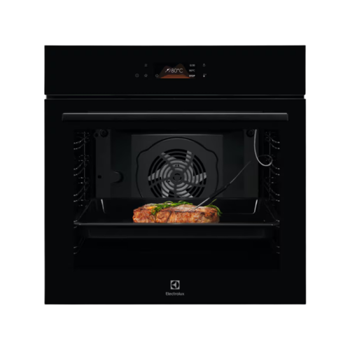 Встраиваемые электрические духовки ELECTROLUX/ Электрический духовой шкаф Electrolux SurroundCook 500 SteamBake,  приготовление на пару, объем 72 л, 15 режимов, очистка паровая, направляющие проволочные + телескопические (1 уровень), термощуп