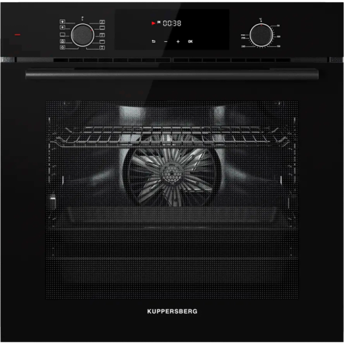 Встраиваемый духовой шкаф KUPPERSBERG/ Встраиваемый духовой шкаф KUPPERSBERG, High-Tech, объем 80 л, 10 режимов работы, телескопические направляющие, цифровой таймер, 2 стекла в дверце, утапливаемые переключатели, энергоэффективность А, цвет черный