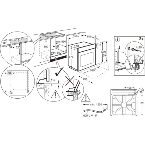 Встраиваемый духовой шкаф/ электрический с конвекцией, объем 72 л, 17 режимов, очистка каталитическая, 3 стекла в дверце, направляющие проволочные + телескопические (1 уровень),нержавеющая сталь