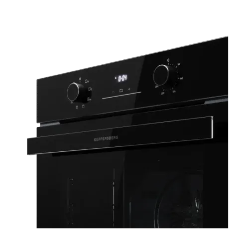 Духовой шкаф Kuppersberg/ Духовой шкаф Kuppersberg, High-Tech, 78 л, поворотное управление, дисплей, таймер, 8 режимов, макс. температура 310 градусов, телескопические направляющие (на 1 уровень), цвет черный, цвет фурнитуры черный