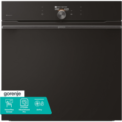 Встраиваемая электрическая духовка Gorenje/ Встраиваемая электрическая духовка Gorenje, объем 77 л, макс. температура 320 градусов, сенсорное/поворотное управление, Wi-Fi, пиролитическая очистка, телескопические направляющие на одном уровне, термощуп, Air