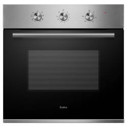 Духовой шкаф встраиваемый полноразмерный, 60 см, 8 режимов,  объем духовки 65л, поворотные переключатели, панель управления - нержавеющая сталь, универсальный противень, решетка-гриль, двойное стекло дверцы, легко-съемное большое внутреннее стекло Full Gl