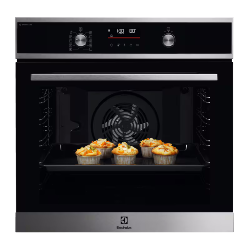 Встраиваемые электрические духовки ELECTROLUX/ Электрический духовой шкаф с конвекцией, приготовление на пару, объем 72 л, 10 режимов, автопрограммы, очистка пиролитическая, 3 стекла в дверце, направляющие проволочные + телескопические (1 уровень)