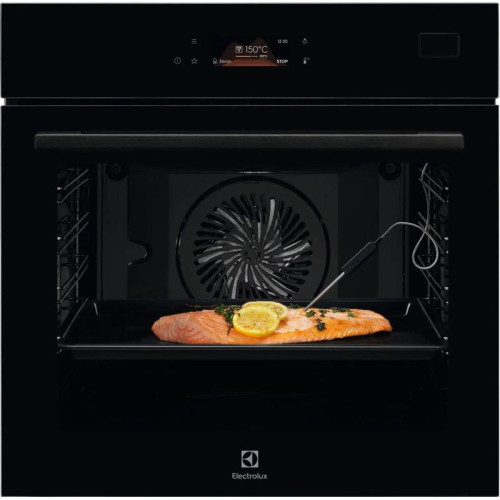 Встраиваемые электрические духовки ELECTROLUX/ электрический духовой шкаф с конвекцией, приготовление на пару, объем 70 л, 22 режима, автопрограммы, очистка паровая, направляющие проволочные + телескопические (1 уровень), термощуп