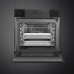Духовой шкаф Smeg/ Духовой шкаф Smeg, 26 функций, 150 автоматических программ, СВЧ, пар, очистка VaporClean, дисплей, сенсорное управление, термощуп, таймер, 4 стекла в дверце, полезный объем 68 л, цвет черный
