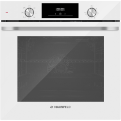 Шкаф духовой MAUNFELD/ 60 см, 78 л, 7 режимов, таймер, гидролизная очистка, дисплей, цвет белый, фурнитура: серебристый цвет