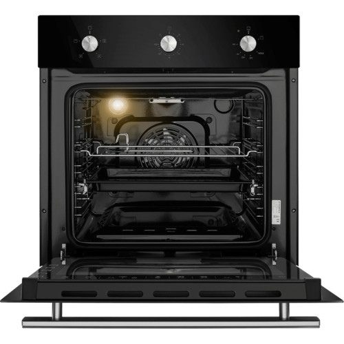 Шкаф духовой газовый MAUNFELD/ Шкаф духовой газоэлектрический, 60 л, 4 режима, электрический гриль, таймер, газ контроль, телескопические направляющие, цвет: черный
