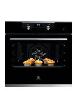 Встраиваемые электрические духовки ELECTROLUX/ Встраиваемые электрические духовки ELECTROLUX KODEH70X Духовой шкаф с паром SteamBake, основной цвет - нержавеющая сталь, утапливаемые переключатели,ЖК-дисплей, будильник, таймер отключения, отложенный старт,