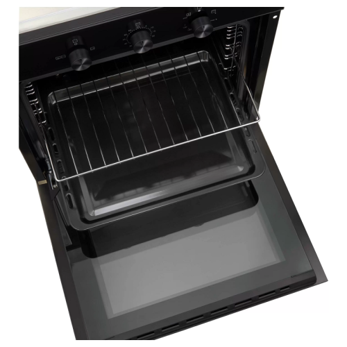 Газовый духовой шкаф EVELUX, объем 67 л, поворотные переключатели, таймер, автоматическое отключение, конвекция, 4 режима, традиционная очистка, 2 стекла в дверце, цвет черный