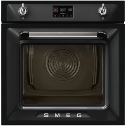 Встраиваемый духовой шкаф SMEG/ Многофункциональный духовой шкаф с пароувлажнением и пиролизом, 60 см, 12 функций, цвет чёрный, Victoria