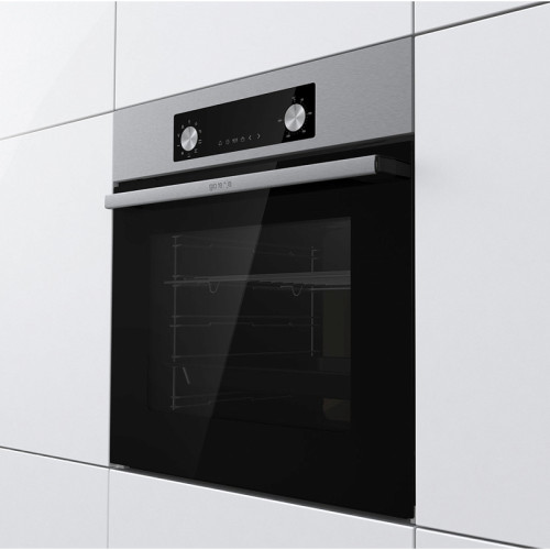 Духовой шкаф Gorenje/ Духовой шкаф Gorenje BO6737E02NX Духовой шкаф Gorenje, полезный объем 73 л, механическое управление, сенсорный программатор IconLED, многоуровневое приготовление, дверца CompactDoor 2 стекла + 1 термослой, эмаль EcoClean, очистка пар