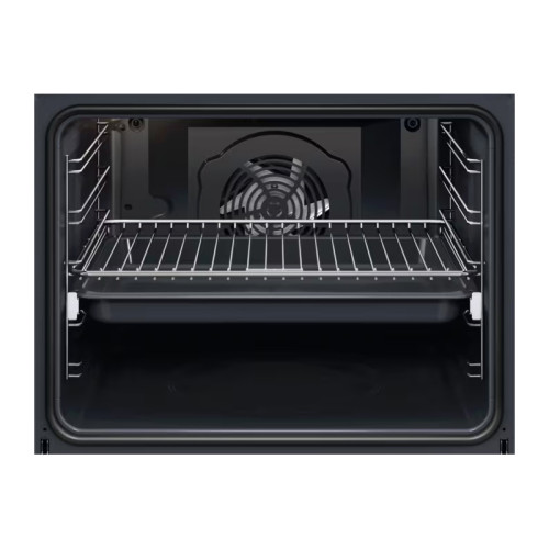 Встраиваемый духовой шкаф/ Встраиваемый духовой шкаф с паром, 60 см, паровая очистка, 72 л, 8 режимов,цвет-черное стекло,направляющие проволочные + телескопические (1 уровень)