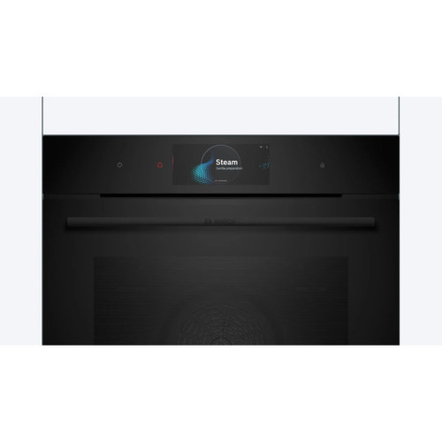 Accent Line. Serie 8, духовой шкаф-пароварка,черный, 24 режима,функция приготовление на пару 100%, 4-слойное остекление, 3 цветных текстовых TFT-дисплея 2,5