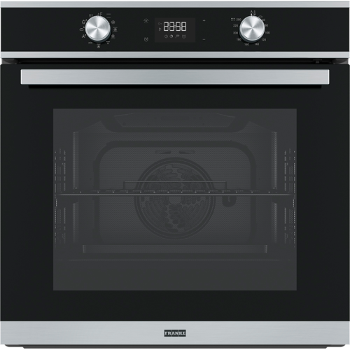 Духовой шкаф Franke FSM 97 P XS/ Better, Электрический духовой шкаф, 60 см, серия SMART, 71л, 11 функций, дисплей, пиролиз, телескопические направляющие 1 уровень, нержавеющая сталь/черный