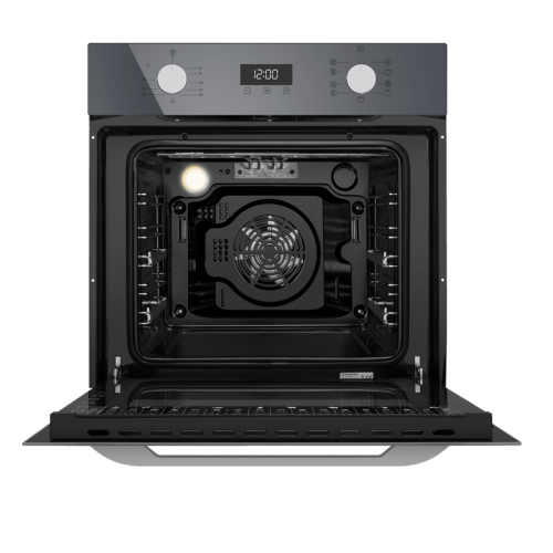 Тип: электрический, 60 см, 76 л, 9 режимов, таймер, комбинированное управление, гриль, конвекция, телескоп, графит стекло