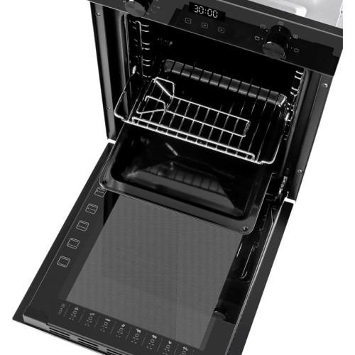 448х546х595 мм, Независимый тип установки, класс энергопотребления А,  7 основных режимов,  электронное управление, дисплей, двойное стекло дверцы, металлическая ручка дверцы, холодный фронт, эмаль легкой очистки, объем 51 л, таймер,гриль,конвеция,черный 