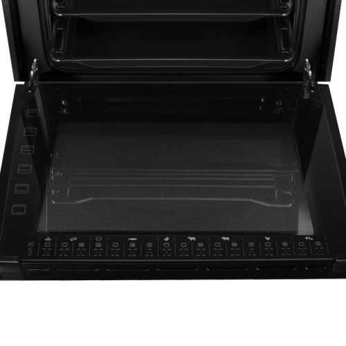 Тип: электрический, 60 см, 76 л, 9 режимов, таймер, комбинированное управление, гриль, конвекция, телескоп, черное стекло