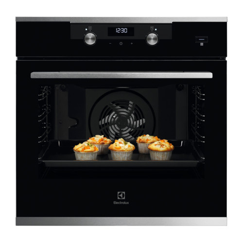 Встраиваемые электрические духовки ELECTROLUX/ Духовой шкаф с паром SteamBake, основной цвет - нержавеющая сталь, утапливаемые переключатели,ЖК-дисплей, будильник, таймер отключения, отложенный старт, хромированные направляющие из нержавеющей стали Easy E