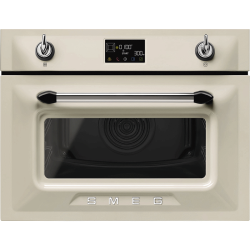 Встраиваемый духовой шкаф с СВЧ SMEG/ Встраиваемый духовой шкаф с СВЧ SMEG, высота 45 см, 11 функций, Multitech, поворотные переключатели, функция пара/очистка паром, отсрочка включения, автоматическое отключение, быстрый разогрев, блокировка управления, 
