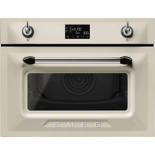Встраиваемый духовой шкаф с СВЧ SMEG/ Встраиваемый духовой шкаф с СВЧ SMEG, высота 45 см, 11 функций, Multitech, поворотные переключатели, функция пара/очистка паром, отсрочка включения, автоматическое отключение, быстрый разогрев, блокировка управления, 