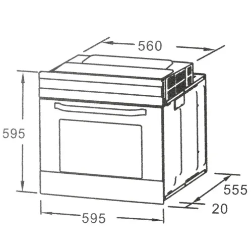 Духовой шкаф Midea/ MDK/Электрический мультифункциональный духовой шкаф, 7 режимов + освещение, электронный программатор + цифровой LED  дисплей, утапливаемые переключатели, корпусные  направляющие для противней, 3 стекла, объем 65 литров, цвет - белое ст