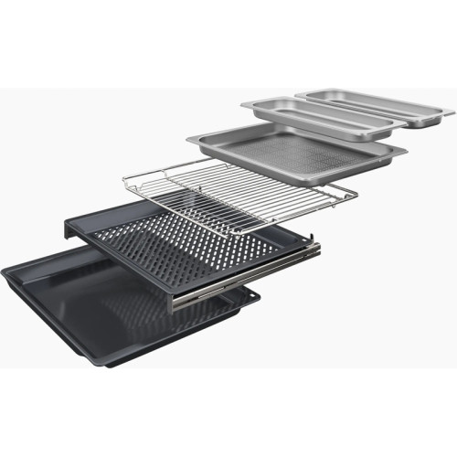 Accent Line. Serie 8, духовой шкаф-пароварка,черный, 24 режима,функция приготовление на пару 100%, 4-слойное остекление, 3 цветных текстовых TFT-дисплея 2,5