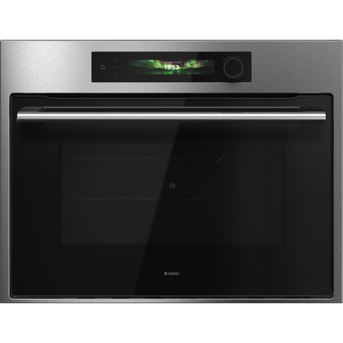 Встраиваемый духовой шкаф ASKO/ Арт. 745550 ; Встраиваемый духовой шкаф ASKO, компактный, 45 см, объем 50 л, TFT дисплей с сенсорными кнопками и поворотным переключателем, 11 режимов приготовления, AirFry, 5 комби-режимов приготовления с СВЧ, 116 автомати