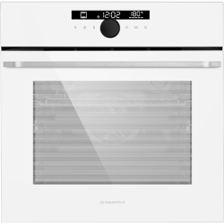 Встраиваемый духовой шкаф, электрический, 76 л, 13 режимов, сенсорное управлени, гидролизная очистка, гриль, конвекция, таймер, телескопические направляющие, дисплей, белое стекло