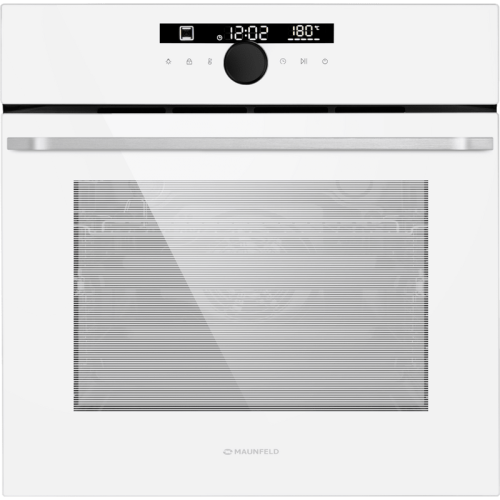 Встраиваемый духовой шкаф, электрический, 76 л, 13 режимов, сенсорное управлени, гидролизная очистка, гриль, конвекция, таймер, телескопические направляющие, дисплей, белое стекло