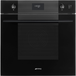 Встраиваемый духовой шкаф SMEG/ Многофункциональный духовой шкаф с пиролизом и пароувлажнением, 60 см, 11 функций, Black (черное стекло). Класс энергопотребления А+