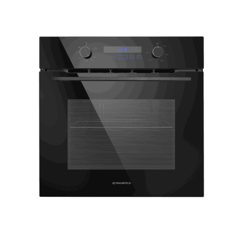 Встраиваемый духовой шкаф MAUNFELD/ Встраиваемый духовой шкаф MOGM703B2 с электрическим грилем, полезный объем 70 л, 3 режима работы, комбинированное управление, гидролизная очистка, максимальная температура 265 С, таймер, гриль, электроподжиг, газ-контро