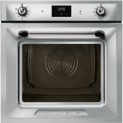 Духовой шкаф Smeg/ Духовой шкаф Smeg, 60 см, пиролитическая очистка, 9 функций приготовления, поворотные переключатели, таймер, автоматическое отключение, полезный объем 68л, энергоэффективность А, цвет нержавеющая сталь