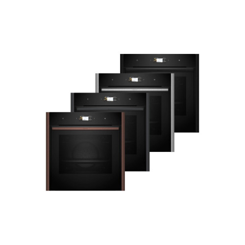 Встраиваемый духовой шкаф NEFF/ Без боковых профилей и ручки  (Аксессуар заказывается отдельно), объем 71 л, 20 режимов нагрева, электрический гриль, 4.1-дюймовый TFT-дисплей, сенсорное управление , полностью утапливаемая дверь Hide, 3 стекла в дверце, LE